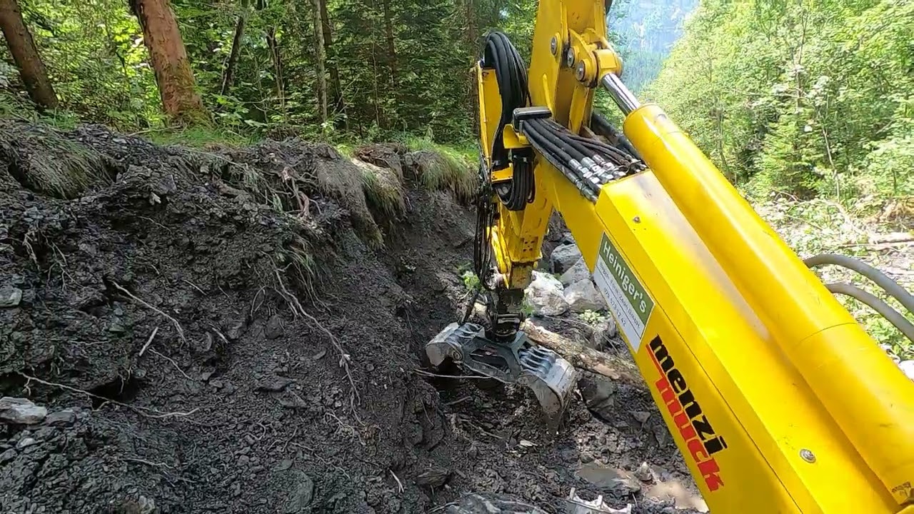 Menzi Muck M545 Wätterbach in Kandersteg Onboard camera