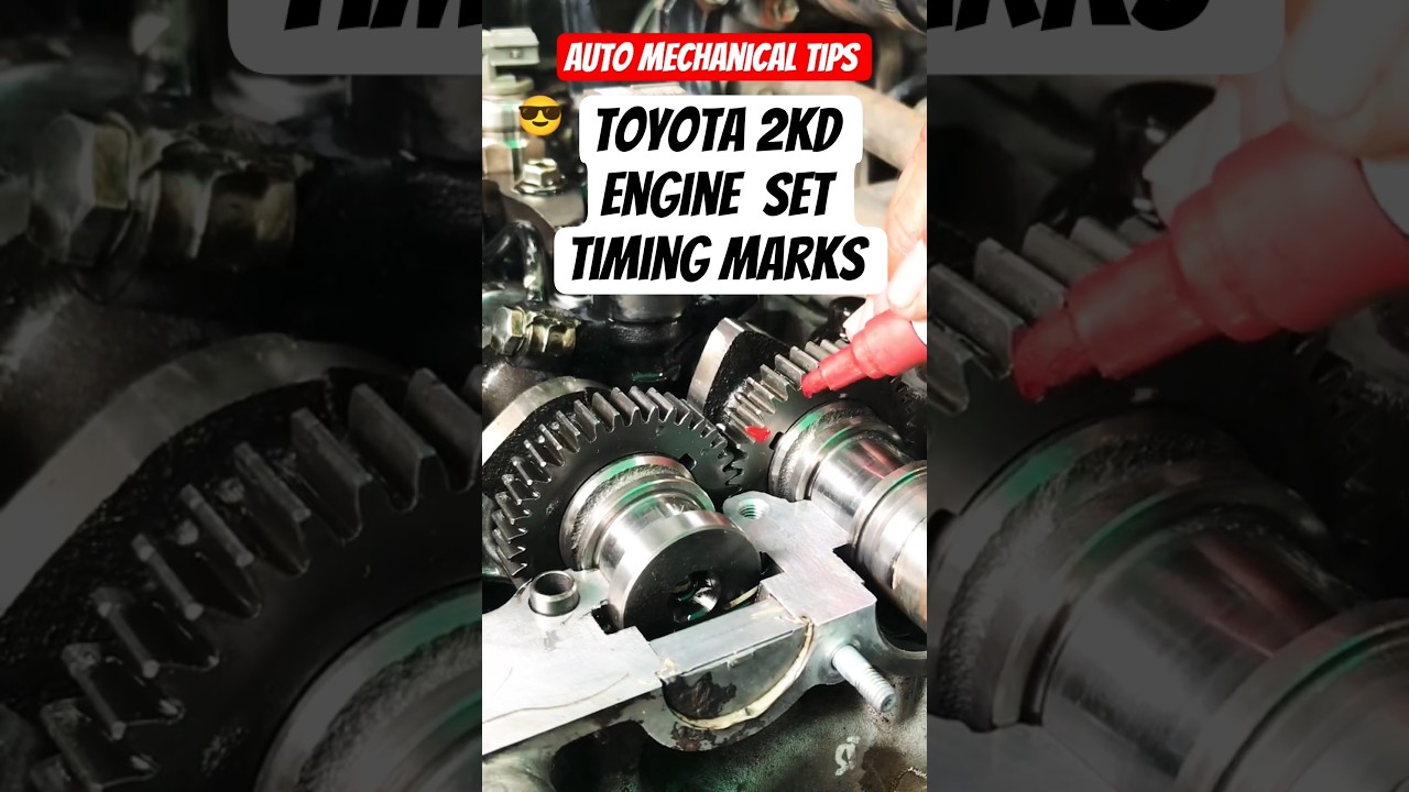 Toyota 2kd engine set timing marks #top #mechanic #shorts