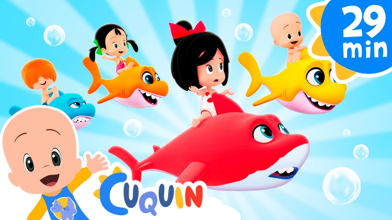 Five Baby Sharks | Cleo & Cuquin: Educational videos