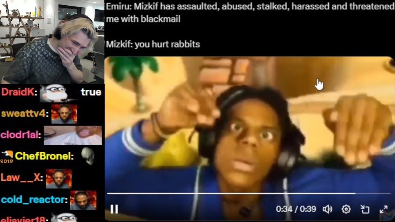 xQc Reacts to Meme about Mizkif Responding to Emiru's Allegations