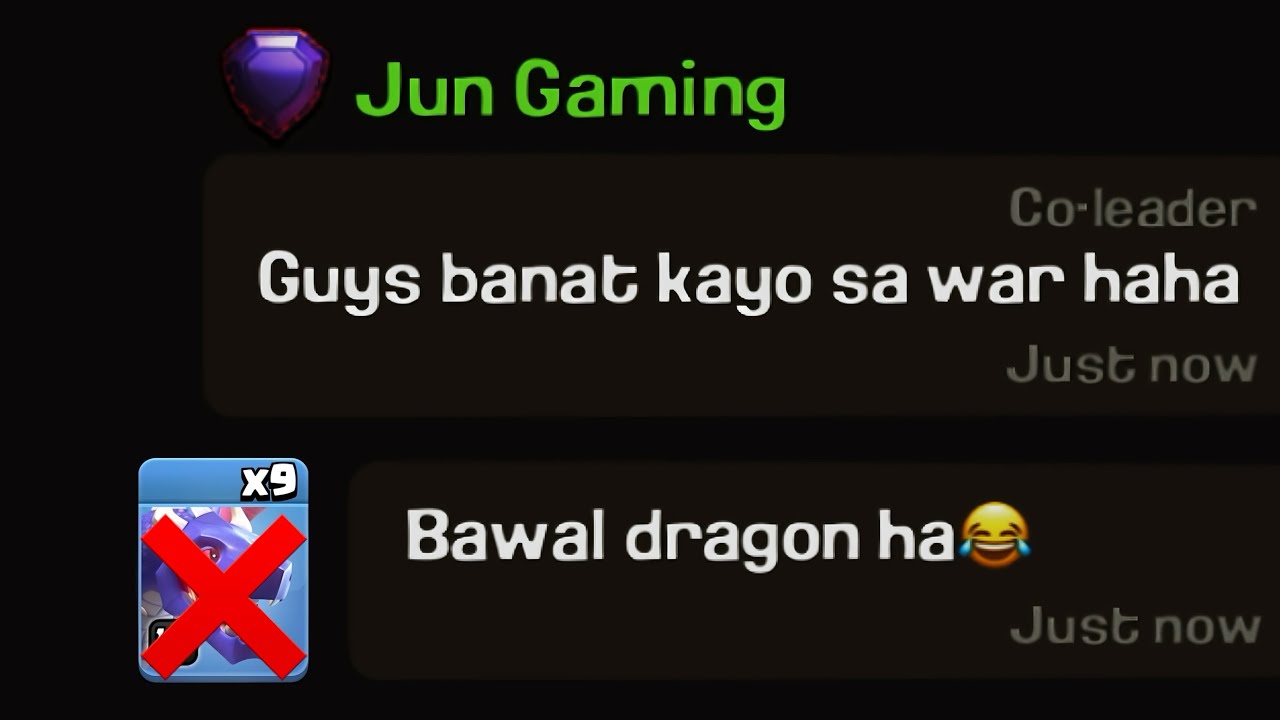 Pinabanat ko sa war ang mga ka-clan ko, pero bawal ang dragon attack | Clash of clans