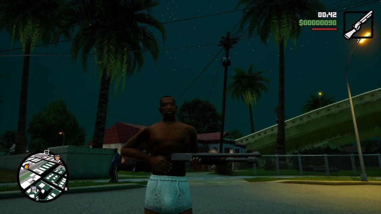 Jugando a GTA san andreas 1