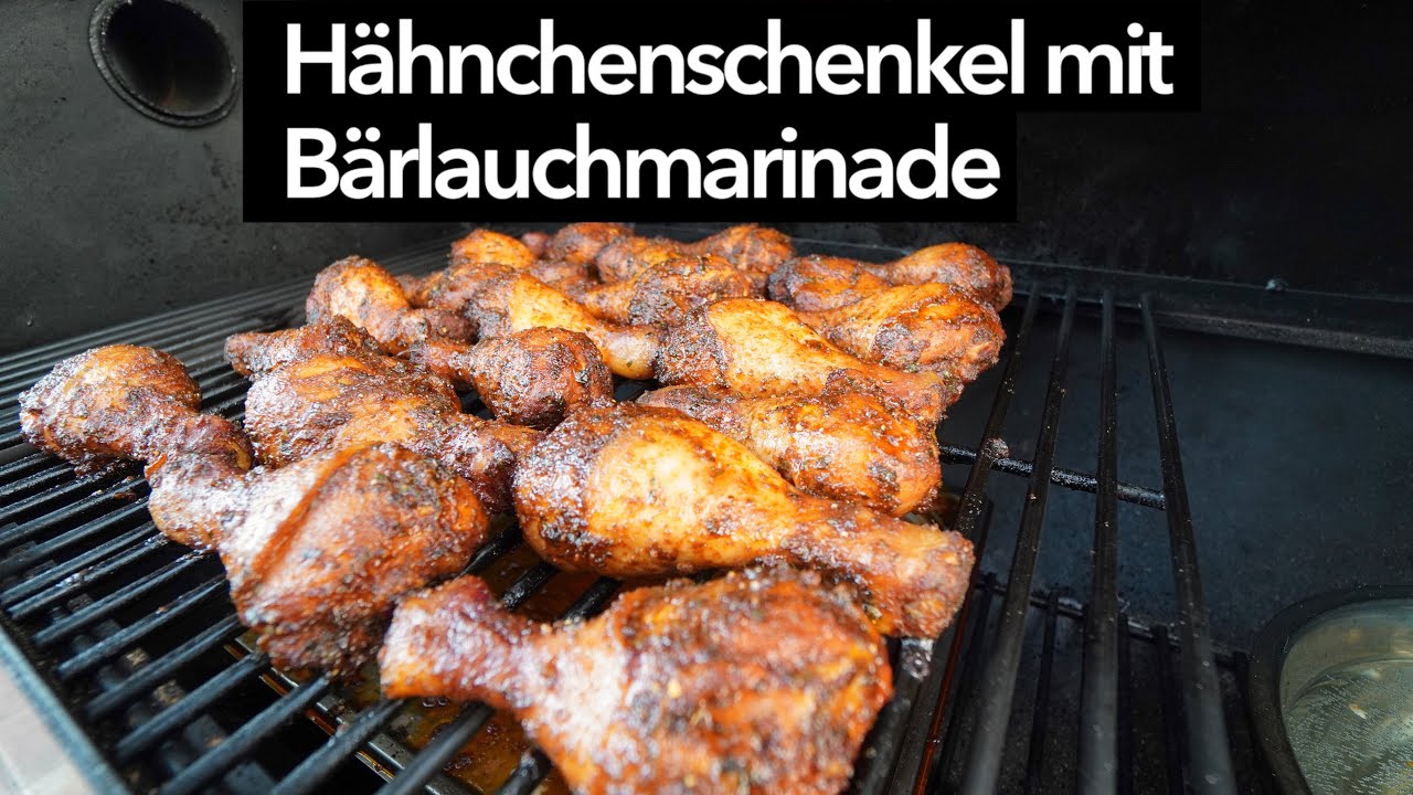 Hähnchenschenkel | Drum Sticks | mit Bärlauchmarinade vom Oklahoma Joe`s Smoker