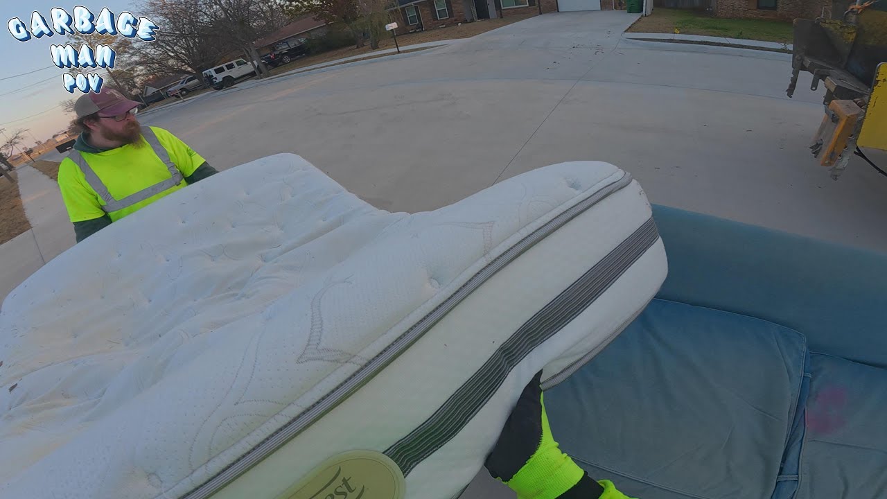 Real Garbage Truck Work in the USA | Bulky Trash Pickup | 4K ASMR