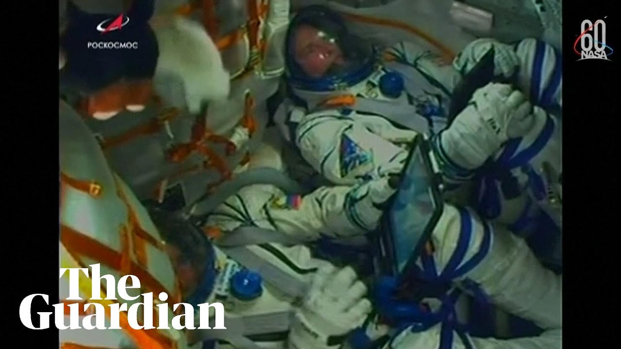 Footage from inside Soyuz spacecraft shows crew at moment of failure