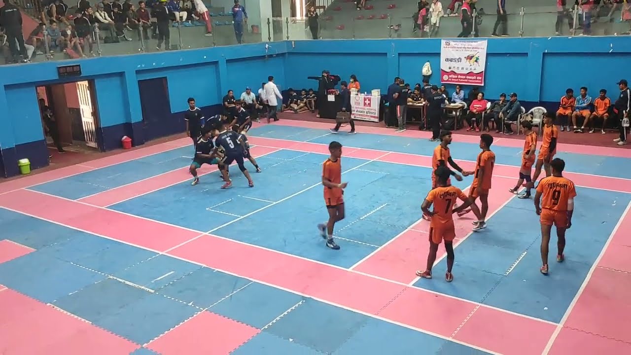 Lumbini vs koshi junior boys kabaddi semifinal अन्तिम रेडमा खेलको नतिजा आएको खेल