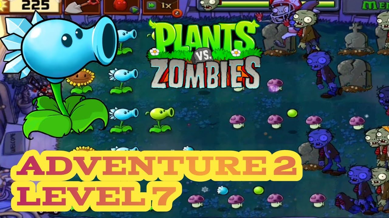 Pvz Adventure 2 Level 7 Mode night 