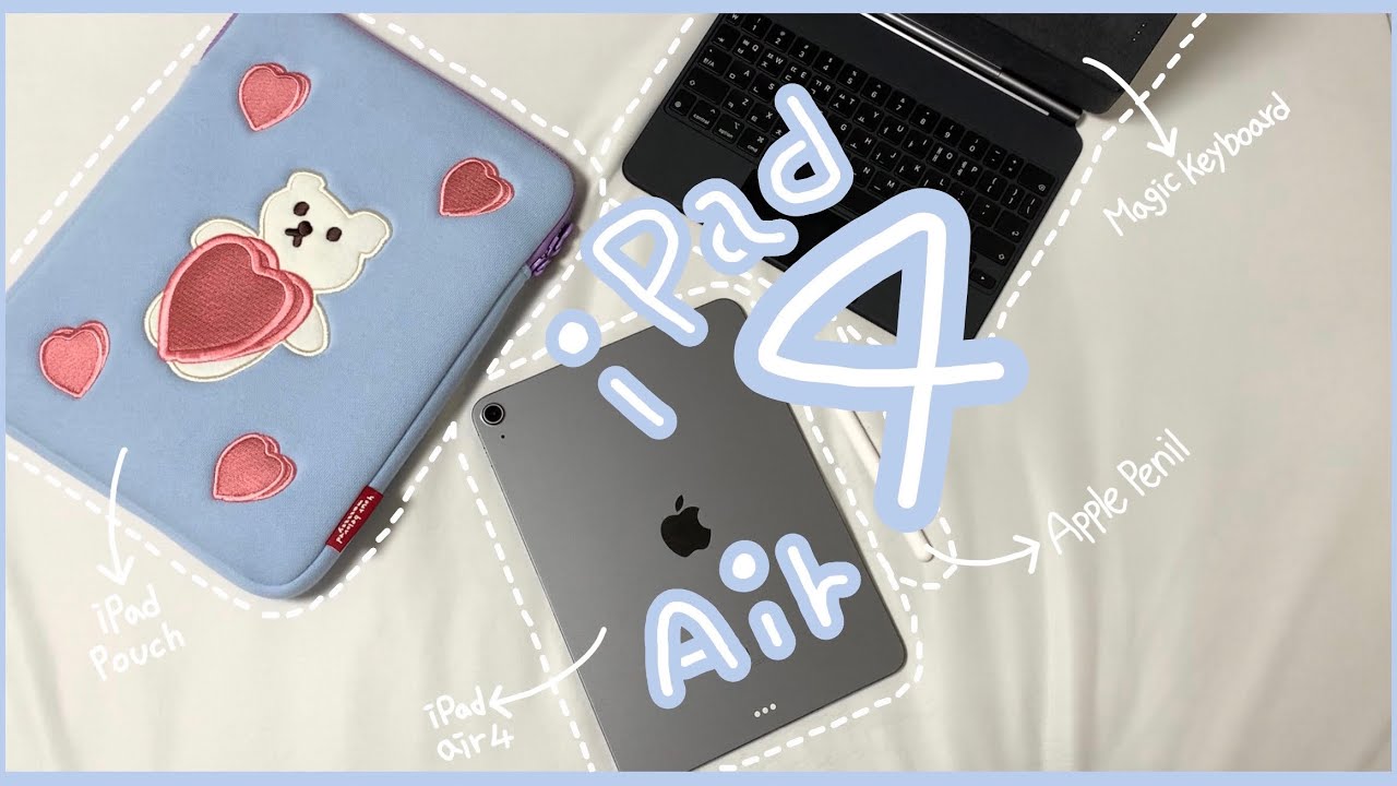 아이패드 에어4 언박싱ㅣ불량 당첨 후 교환ㅣ악세사리와 파우치까지🖤