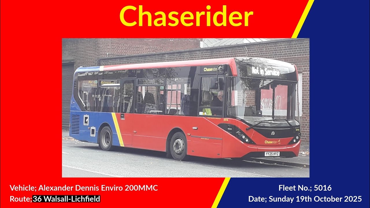 Chaserider | Alexander Dennis Enviro 200MMC | 5016 (YY25HYZ)