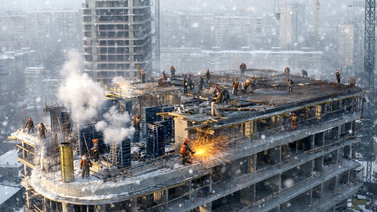 Construction ASMR | Cranes, Workers & Urban Ambience