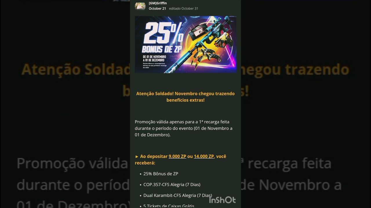Crossfire Brasil eventos de Noviembre