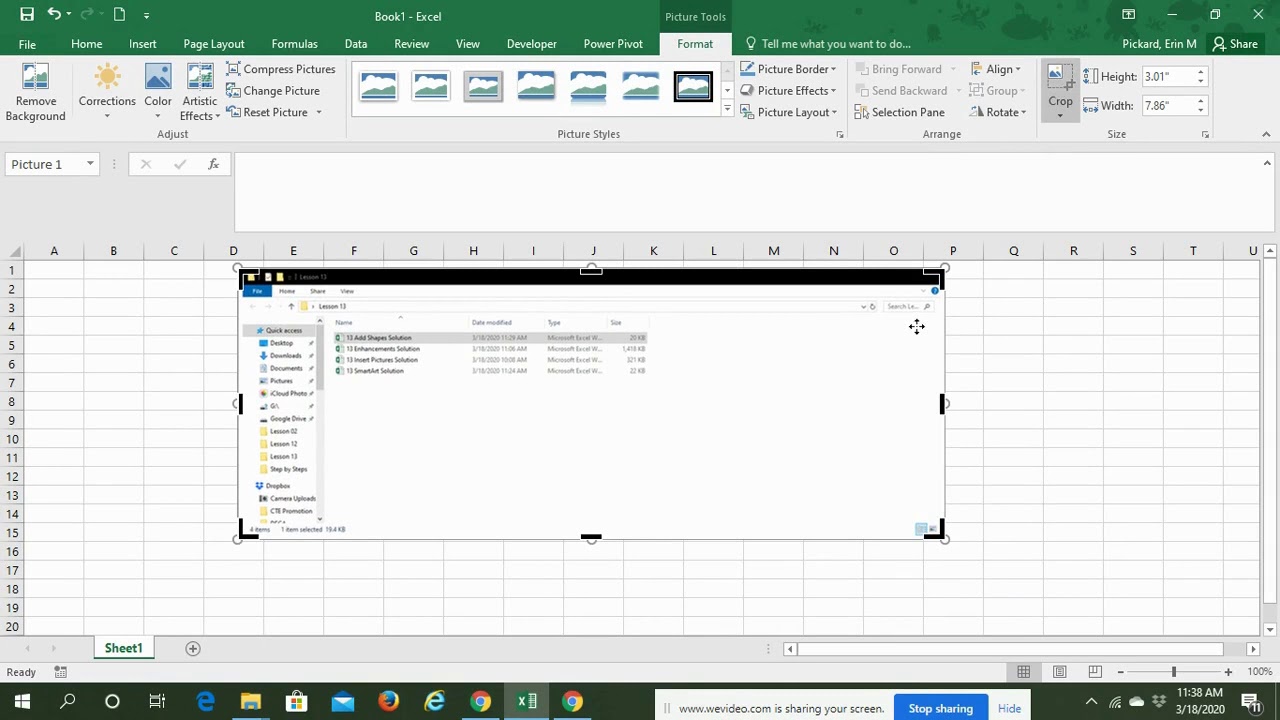 MOAC Excel 2016 L13 Step by Step - Screenshot and Screen Clipping