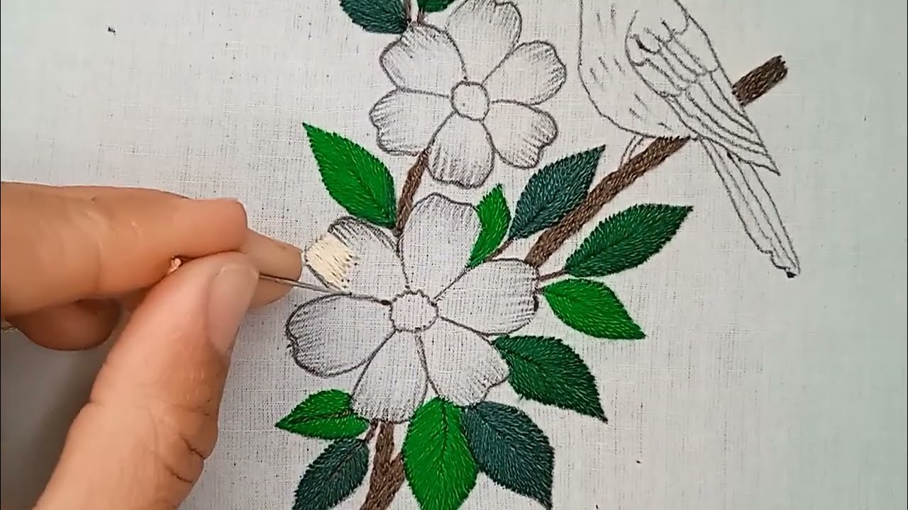 very very beautiful and easy hand embroidery design #embroidery #art 