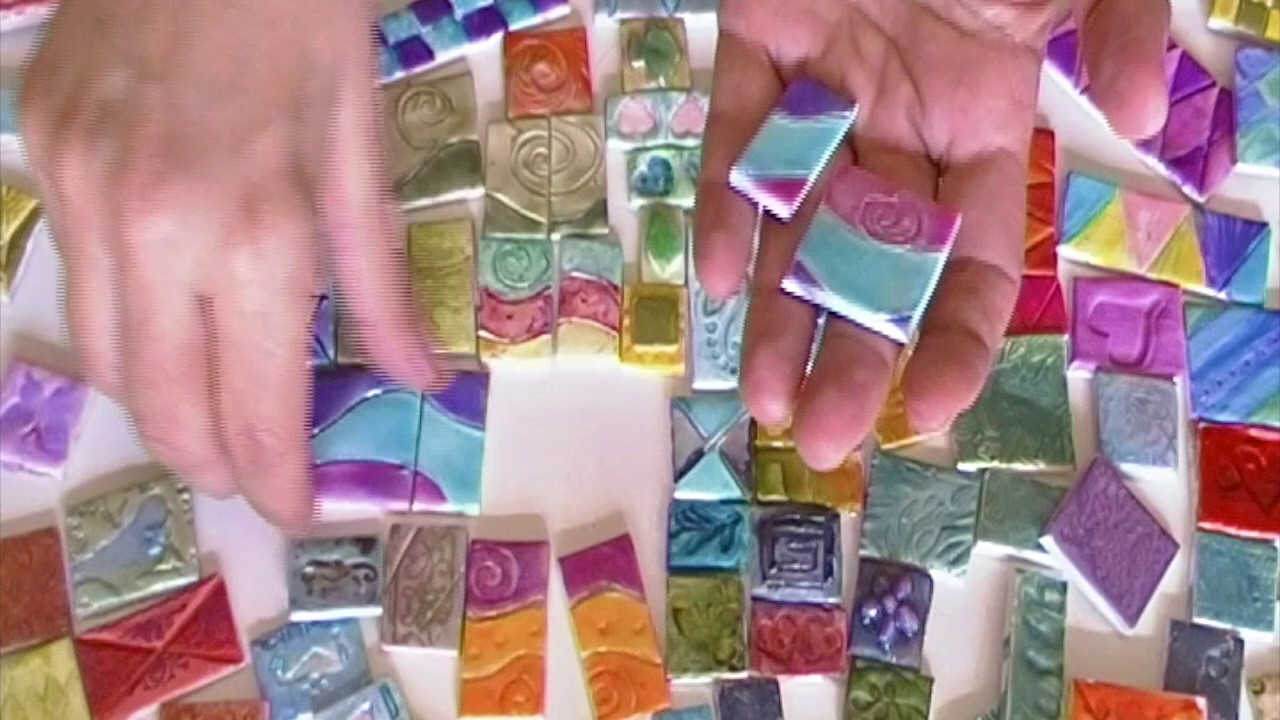 Polymer Clay Tiles using different mediums