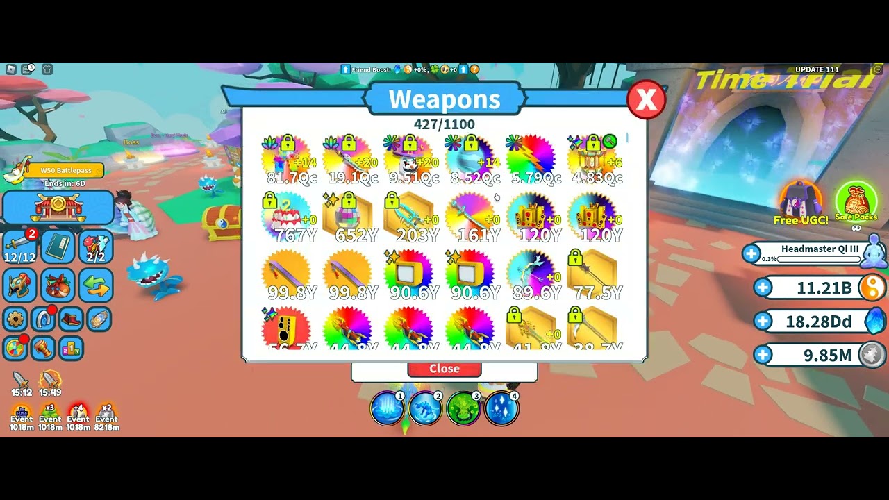 New 111 update in weapon fighting simulator