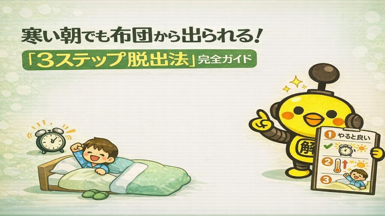寒い朝でも布団から出られる！「3ステップ脱出法」完全ガイド【科学×実践】