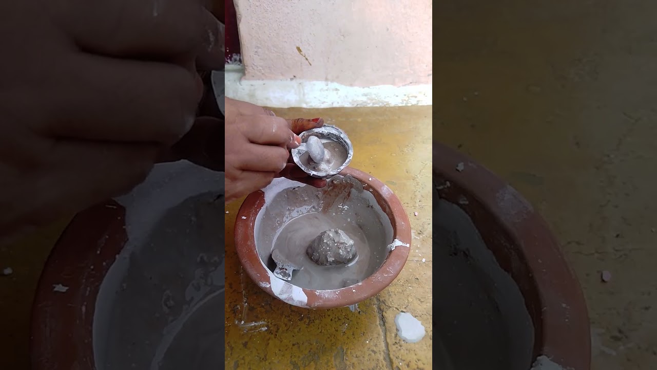 White chalk with red clay mixing and red colour asmr