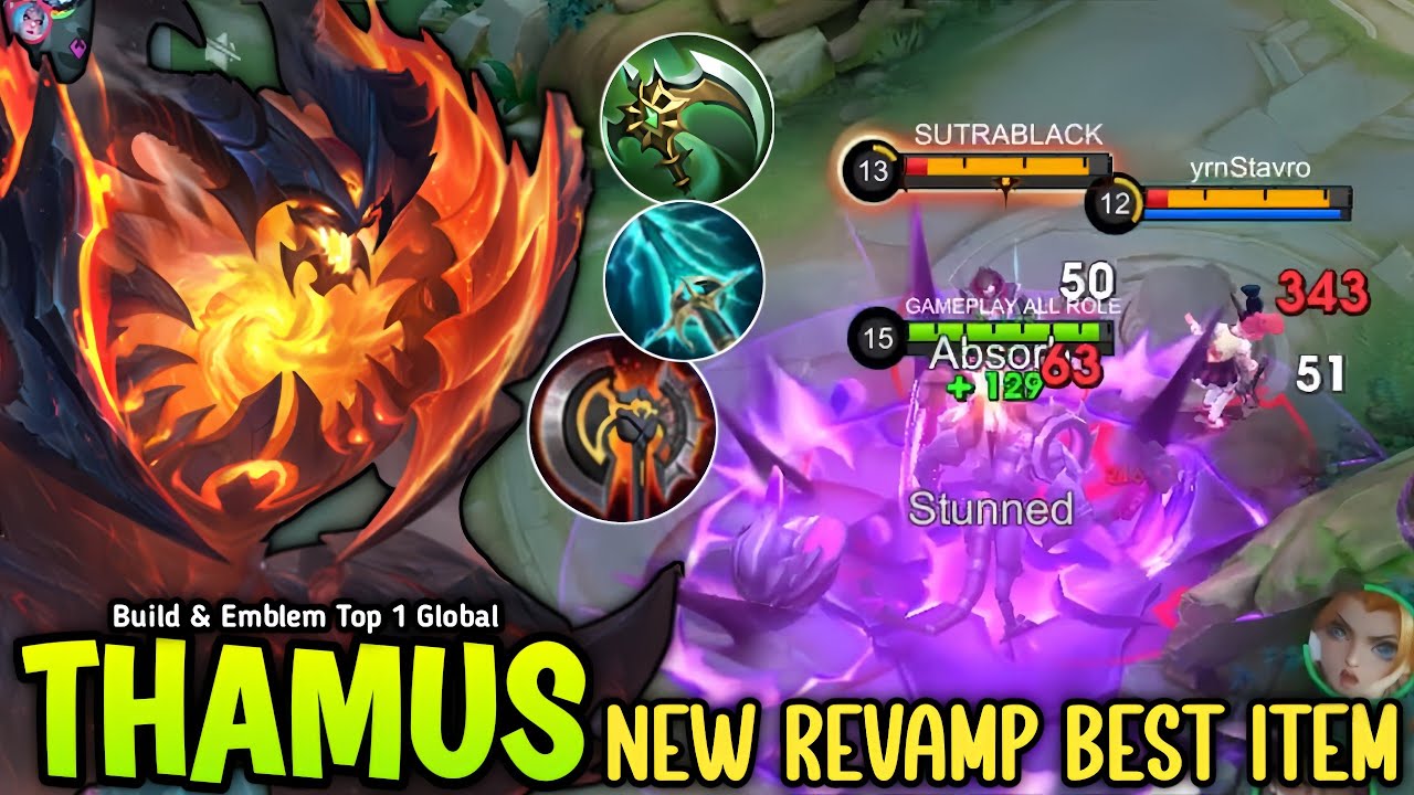 THAMUS NEW REVAMP WITH BROKEN BUILD & EMBLEM FOR EXP LANE MONSTER 😱 - BUILD TOP 1 GLOBAL THAMUS
