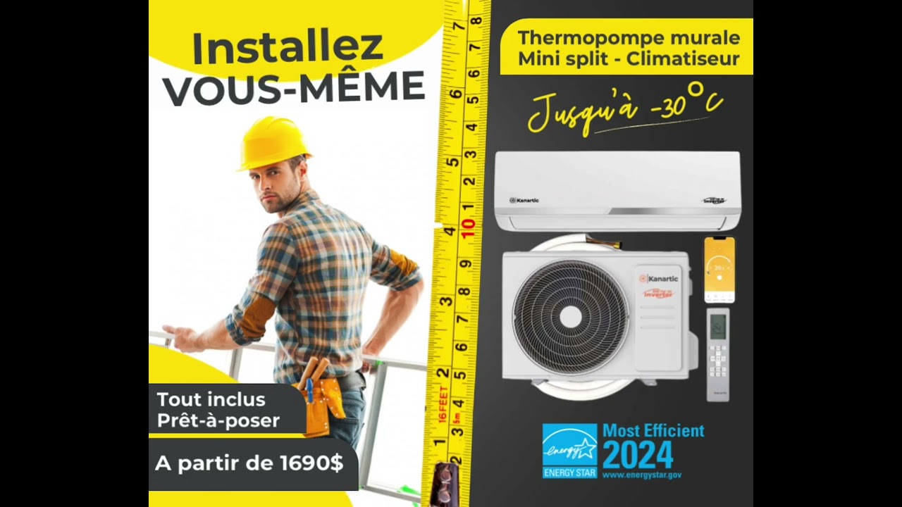 Thermopompe murale sans conduits &agrave; installer soi-m&ecirc;me !