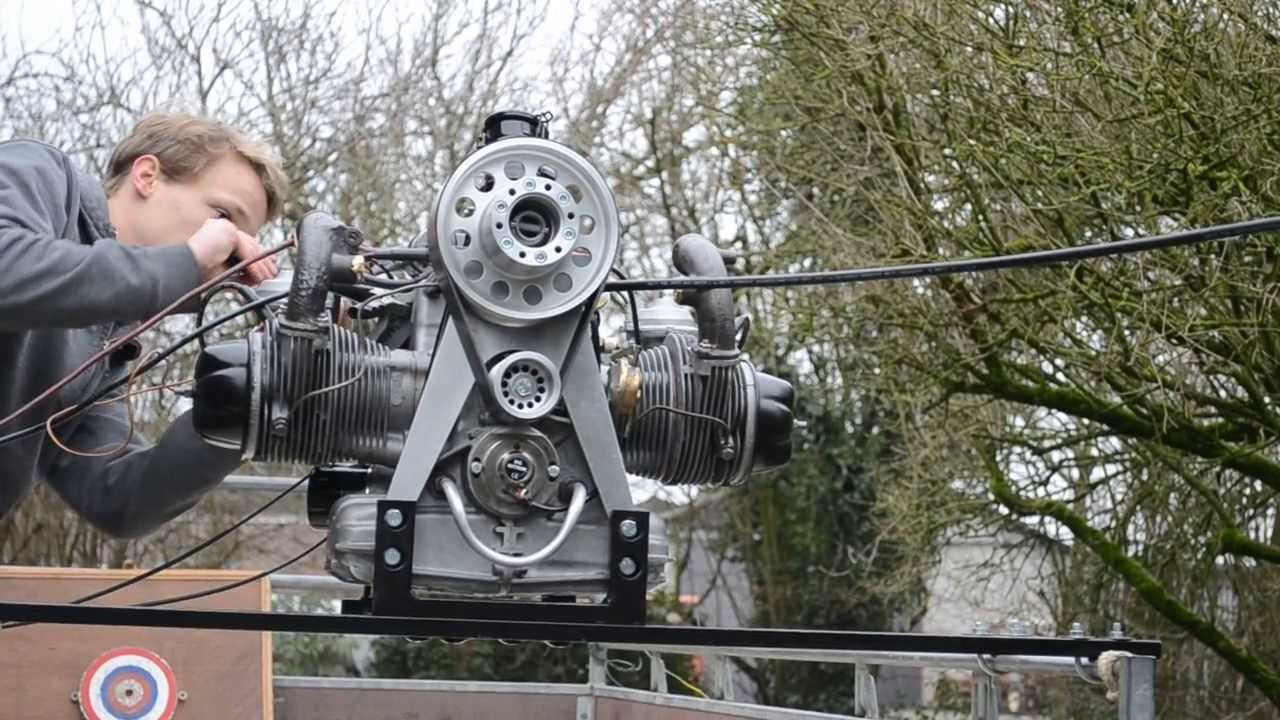 Citroën Visa airplane engine - first test run