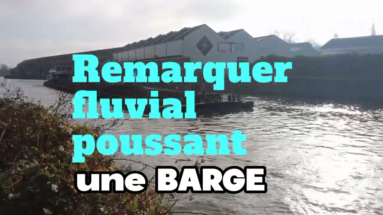 Un remorqueur fluvial pousse une barge.#péniche #barge #tournai #travel #france #belgium #subscribe