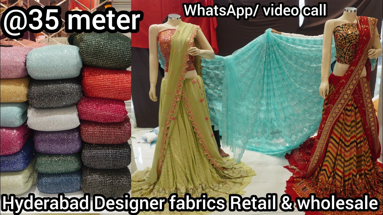 Hyderabad designer Fabrics @35 Latest trending collection / courier worldwide