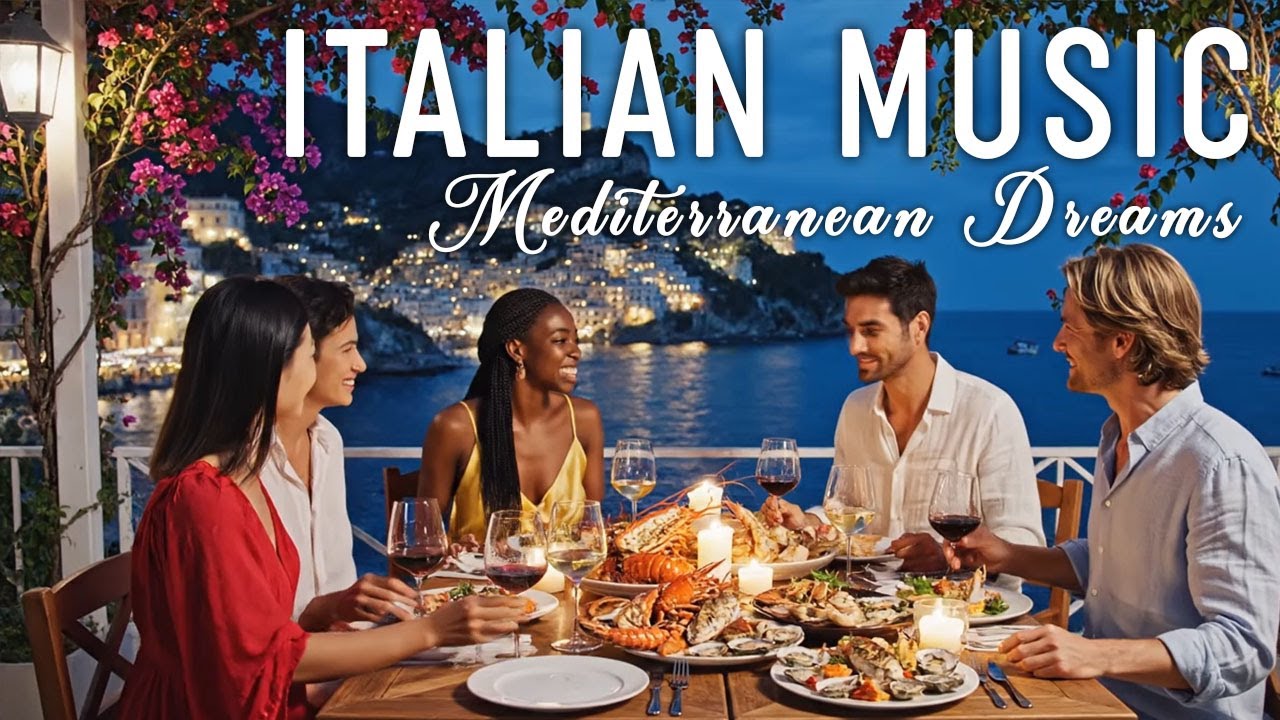 🎶 Italian Vibes & Mediterranean Music 🎶  2+ Hours Relaxing Italy Coast & Lake Como Ambience 4k
