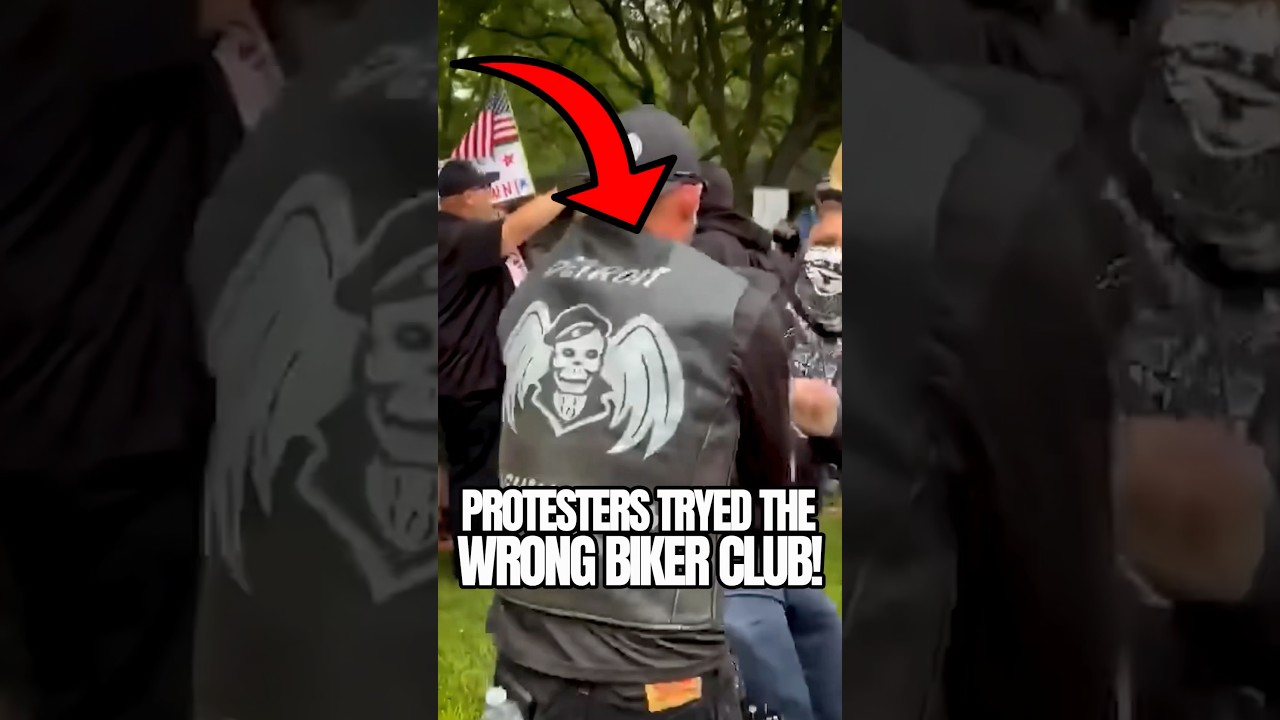 Outlaw Motorcycle Club Clashes With No Kings Protesters💥🏍️