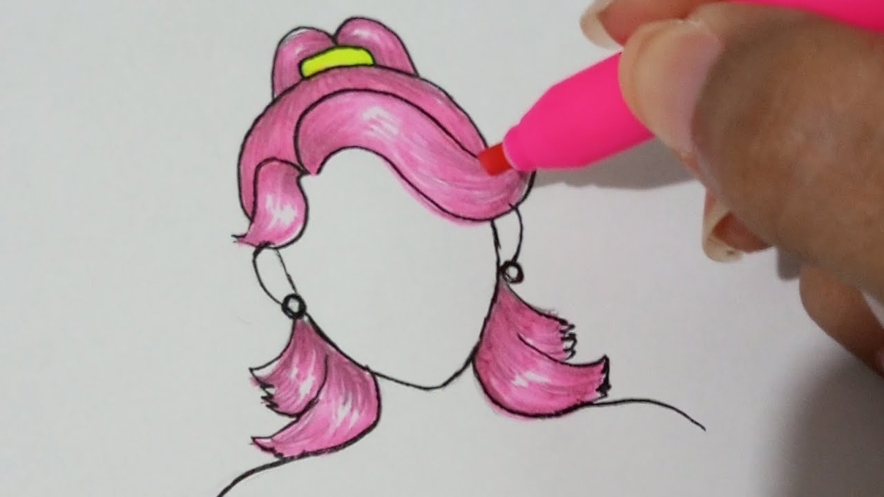 AO VIVO: DESENHANDO CABELO FOFO COM CANETA MARCA TEXTO ROSA #desenhando #aovivo #rosa | Amanda Karla