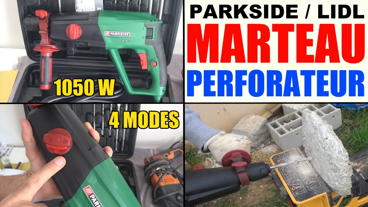 marteau perforateur burineur parkside pbh 1050w lidl hammer drill bohr- und meisselhammer