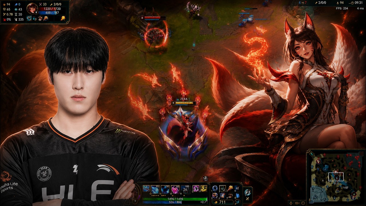 Zeka Stream use T1 Ahri Destroy Gumayusi & KR Challenger
