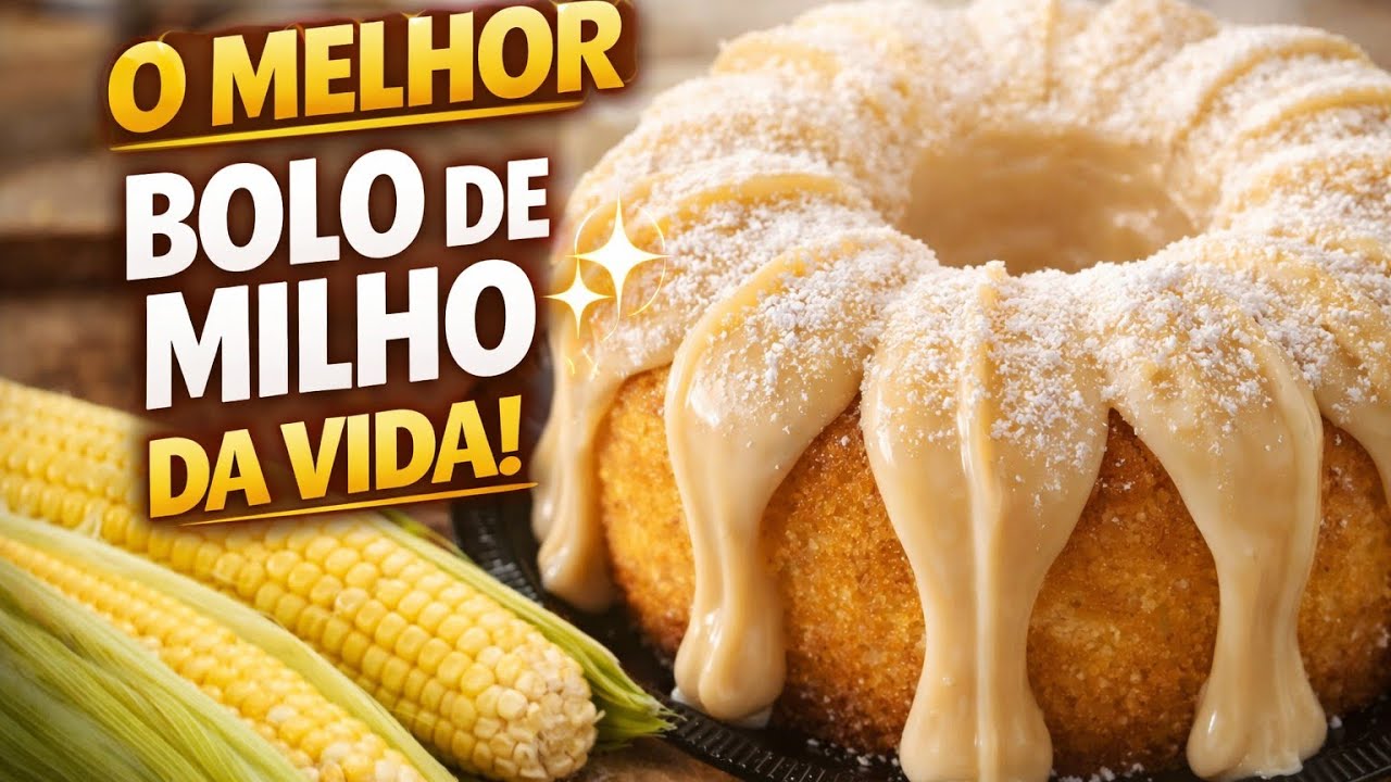 O MELHOR BOLO DE MILHO DA VIDA | Cremoso com cobertura de leite em pó