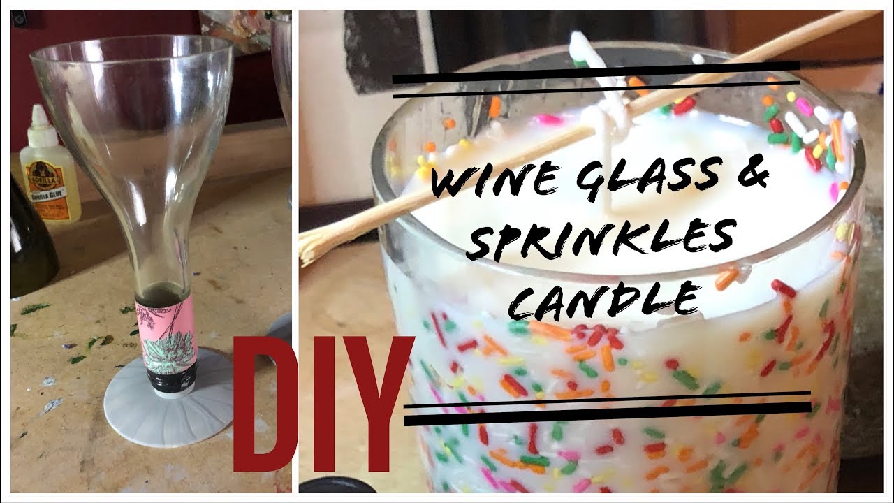 DIY Wine Glass & Candle (using 1 wine bottle)