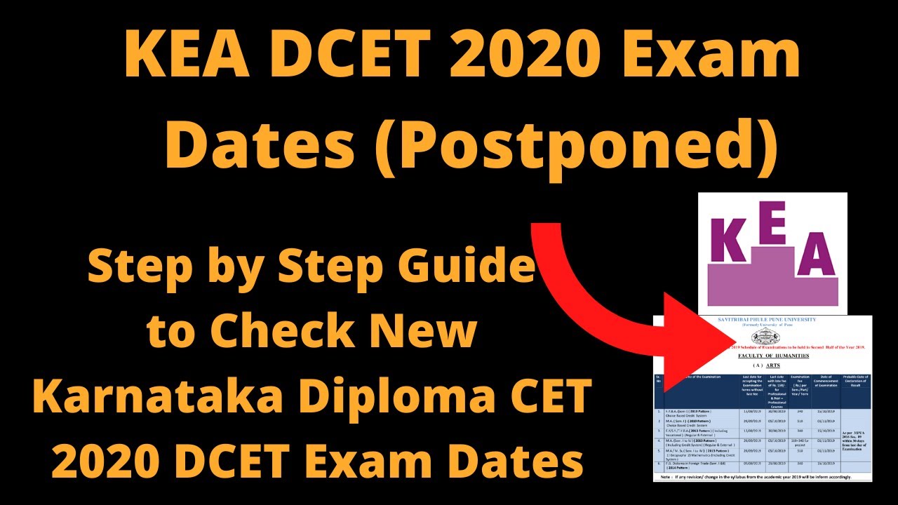 KEA DCET 2020 Exam Dates (Postponed) - How to Check New Karnataka Diploma CET 2020 DCET Exam Dates