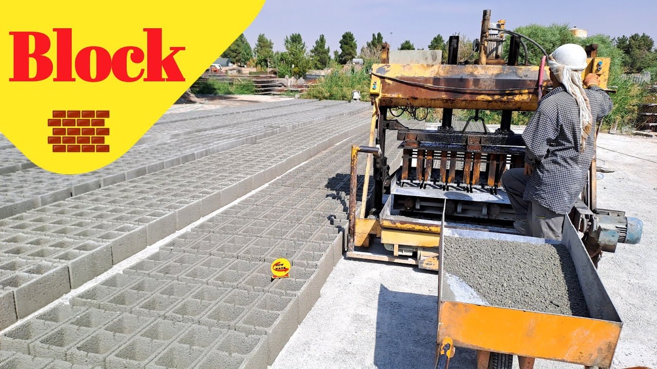 The process of producing building blocks from cement & sand