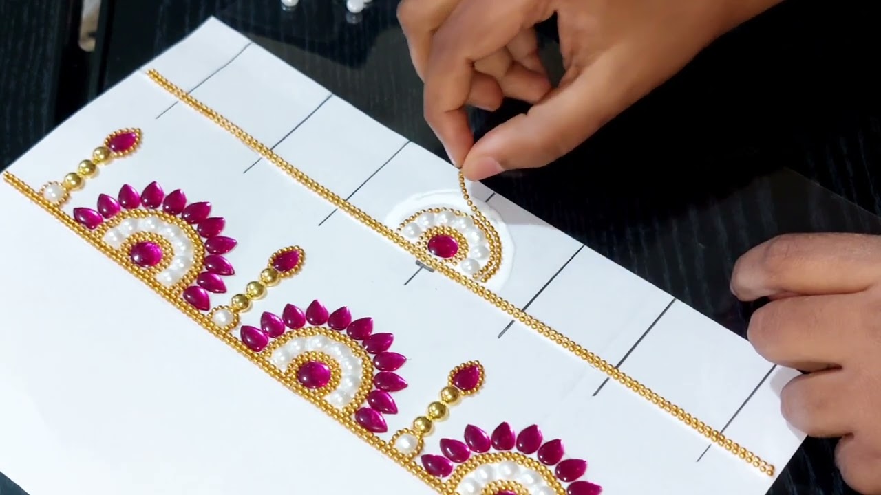 || Kundan Stone Rangoli Design ||