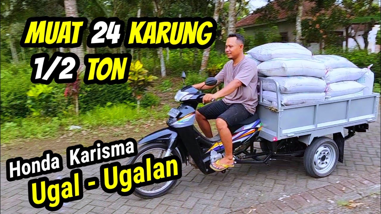 Honda Karisma Gerobak Angkut 24 Karung Sekaligus! Modifikasi Motor Roda Tiga