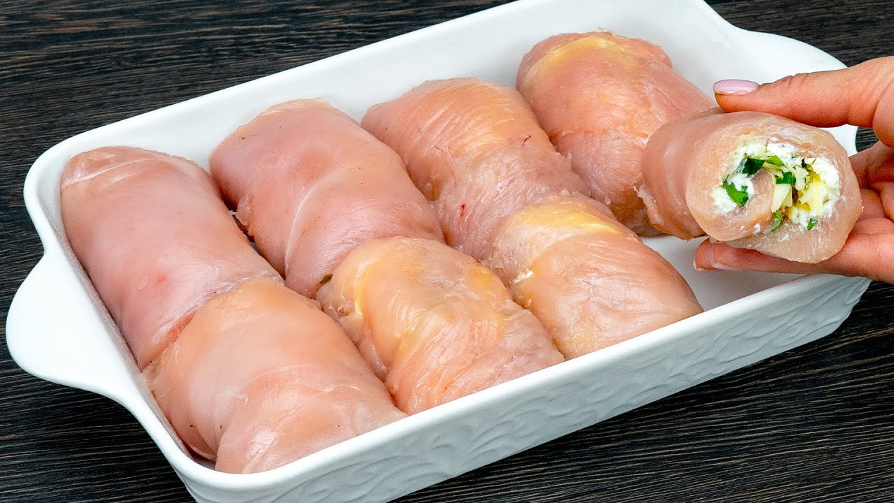 Знаменитые рулетики из куриной грудки. Покорили всех!