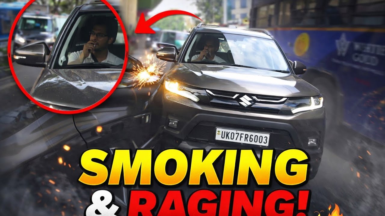 Whitefield Road Rage! 🚨 Maruti Brezza Driver Smoking & Crashes My Mirror | ITPL Bengaluru Dashcam