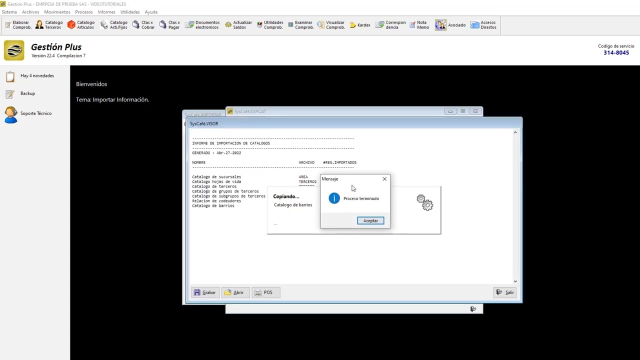 Importar Información - SysCafé