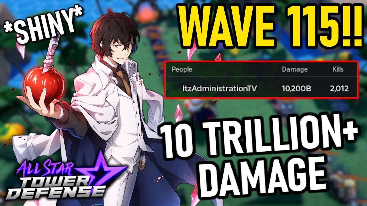 10T+ Damage w/ New SHINY 7Star Dazai in Material Orbs Farm! (Wave 115) | All Star Tower Defense