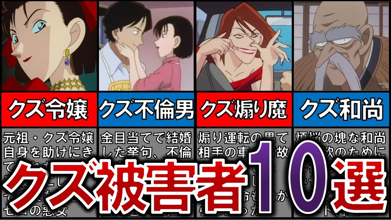【胸糞注意！】【名探偵コナン】みんなが選んだ！ドクズ被害者！【前編】