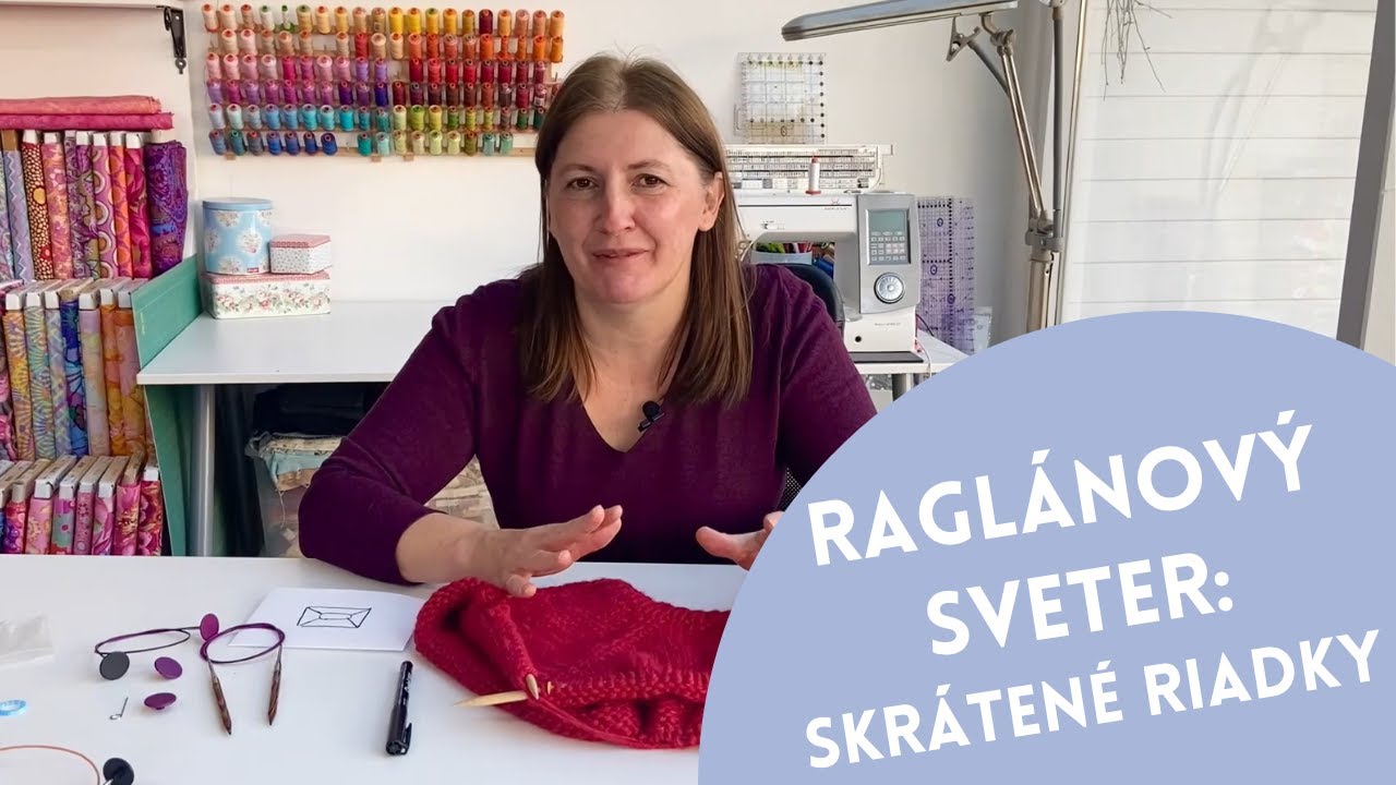 Raglánový sveter: Skrátené riadky