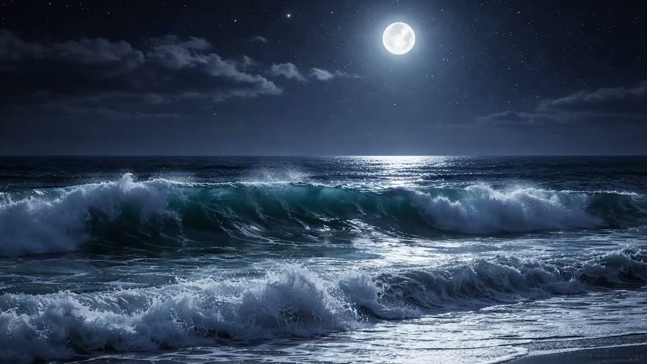【安眠環境音】荒れた夜の海｜海・波音・環境音