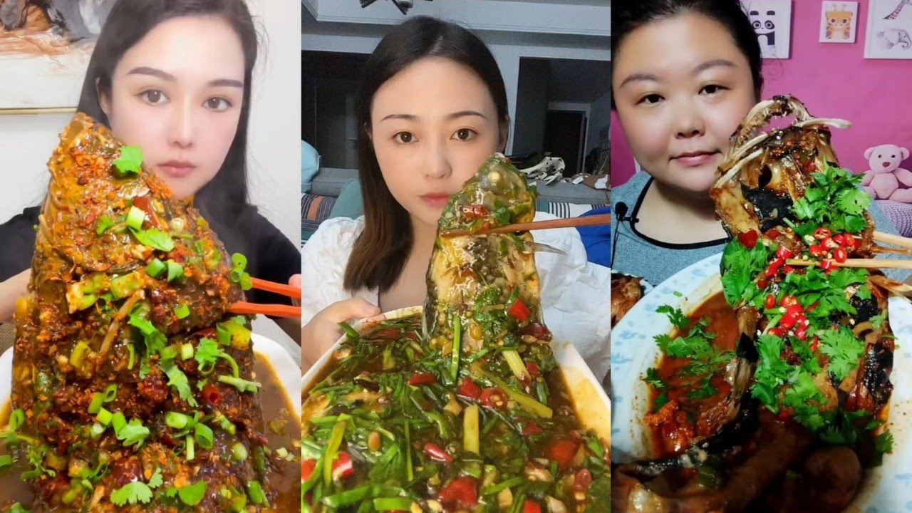 Chinese Mukbang Food Eating Show | God eats fish, Spicy Braised Fish #116