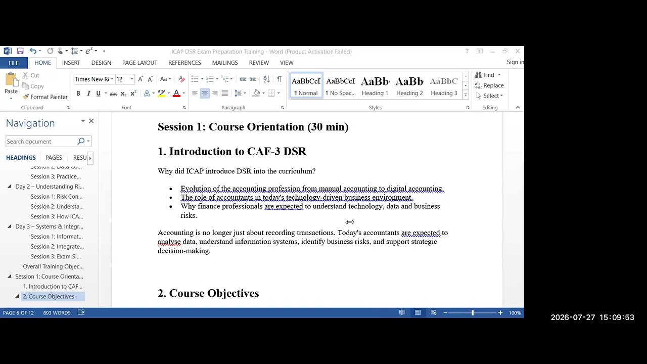 Exam Focused Revision Sessions - July 2026