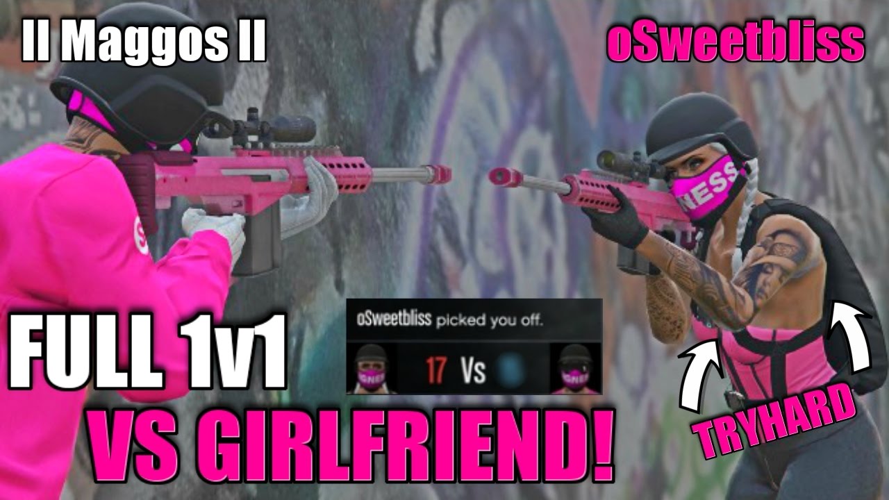 FULL 1V1 VS MY TRYHARD GIRLFRIEND #4 | GTA 5 w/ commentary | SNIPERS AT BEACH w/ oSweetbliss