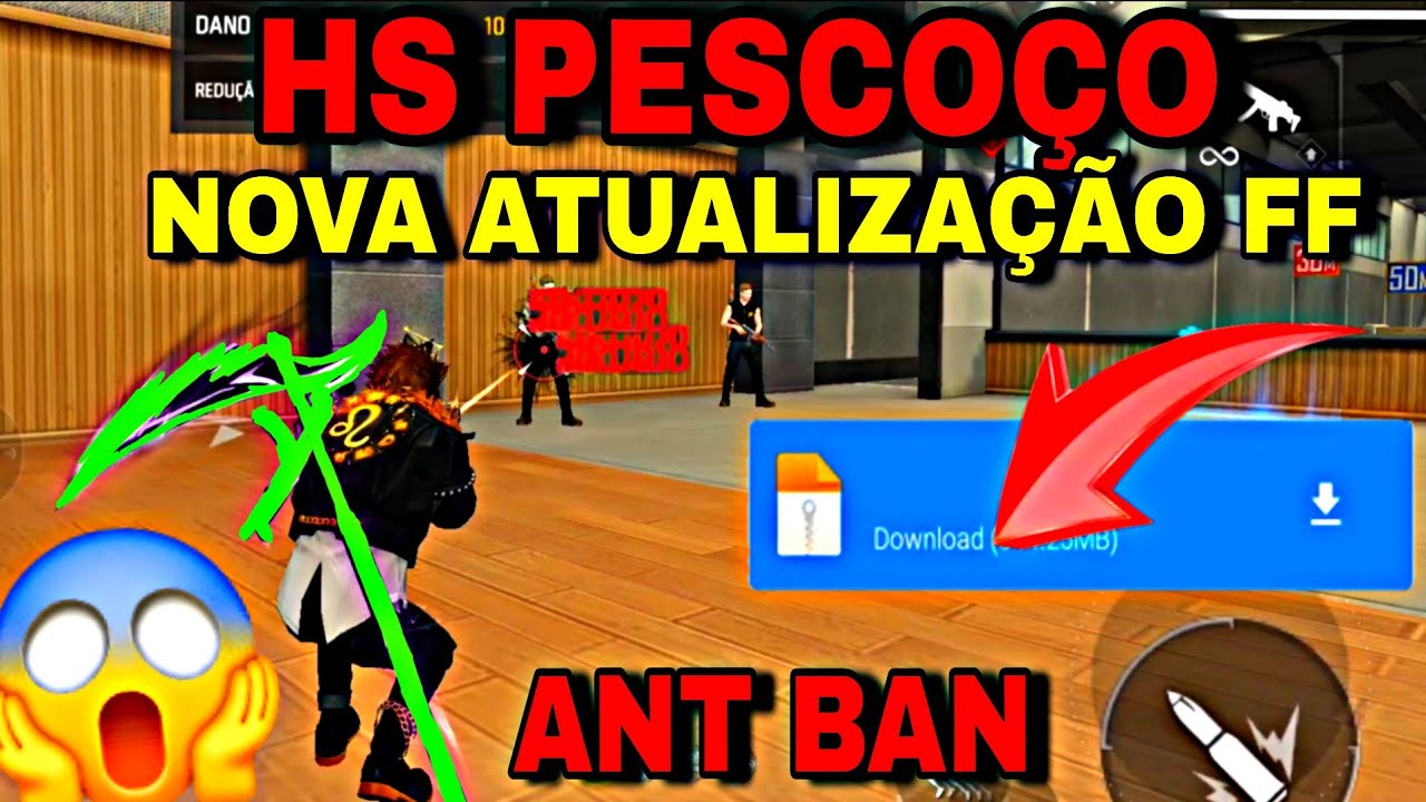 HS PESCOÇO NOVA ATUALIZAÇÃO FF 😱 LINK DIRETO DOWNLOAD HS PESCOÇO AIMBOT HOLOGRAMA HS ANT BAN