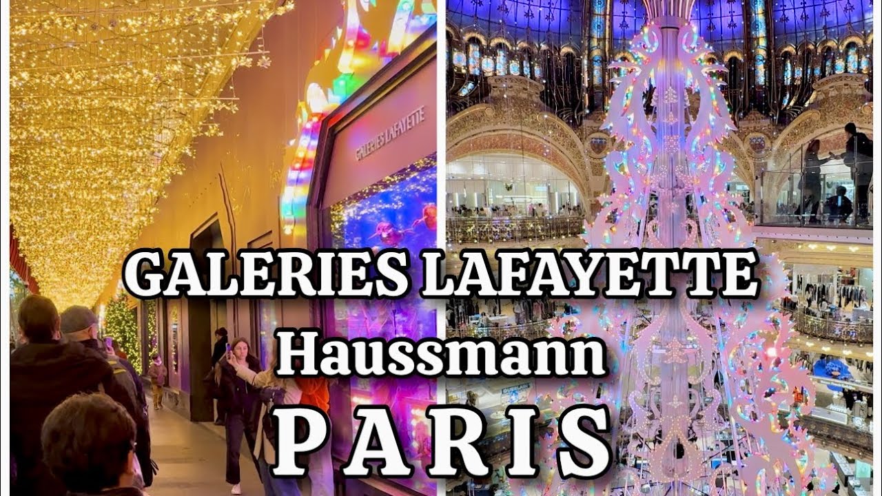 Paris Christmas Lights - Paris Christmas 4K HDR - Galeries Lafayette Haussmann Vitrines de Noël 2024