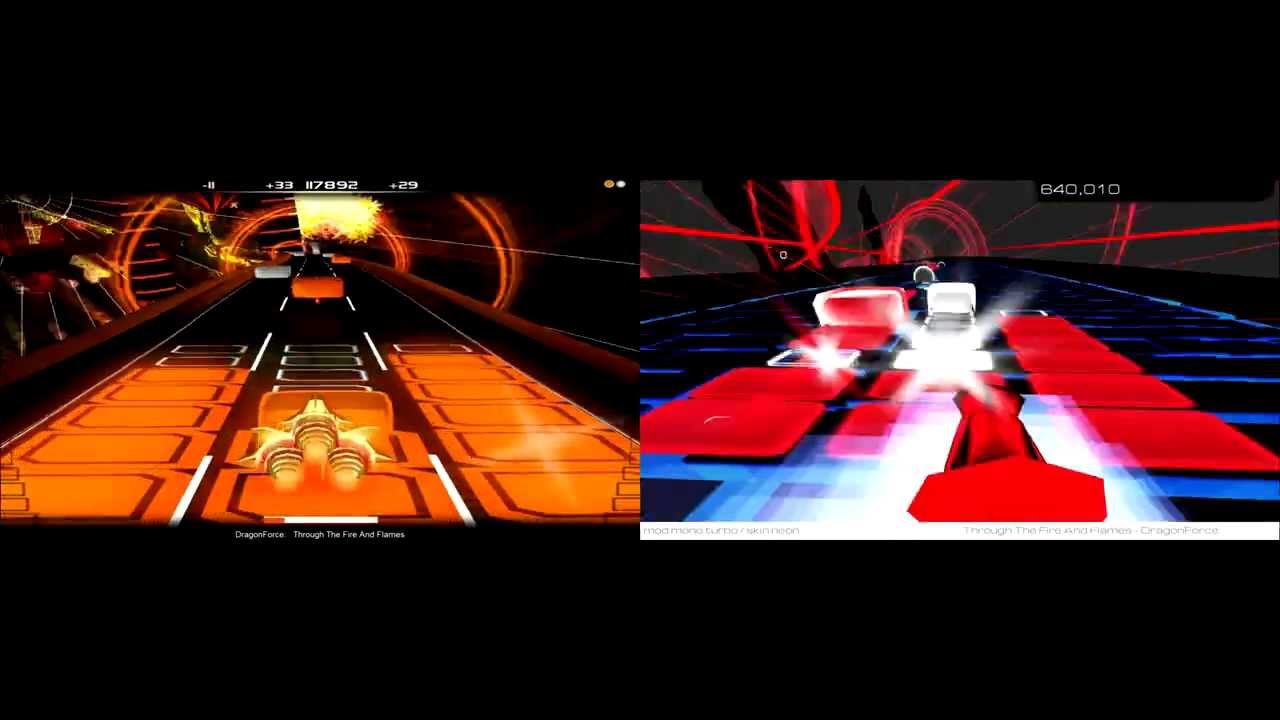 Dragonforce - Through The Fire And The Flames. Audiosurf vs Audiosurf 2
